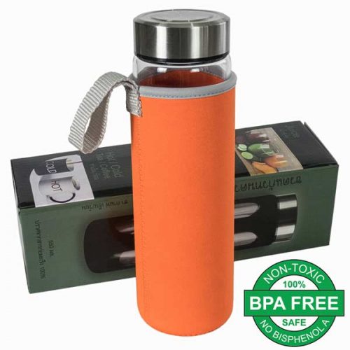 orange borosilicate bottle